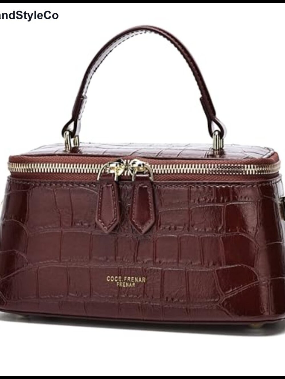 Croc-Embossed Crossbody Bag Satchel with Adjustable Strap